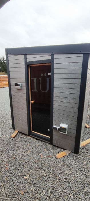 Sauna ogrodowa 215x215 cm | Modrzew | Termososna | Piec 6,8 kW BleBox