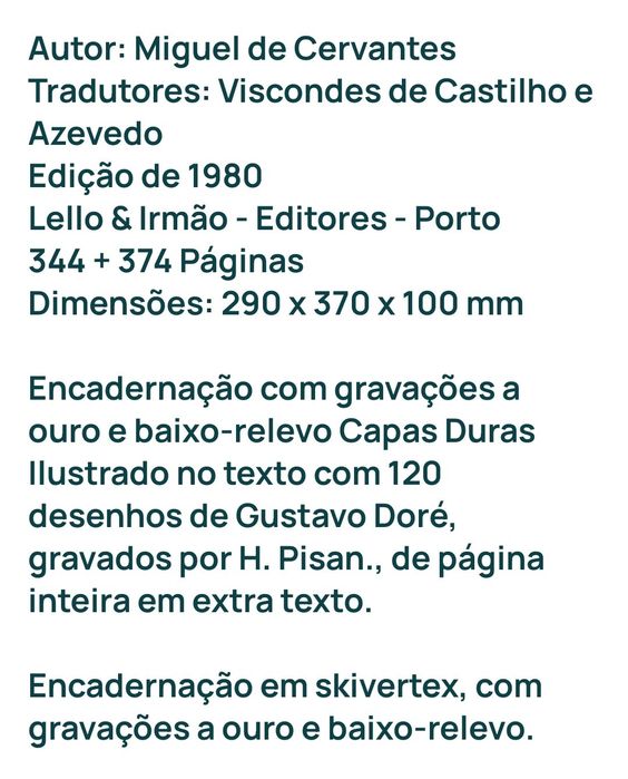 Dom Quixote de La Mancha - Cervantes - 2 livros novos da Lello