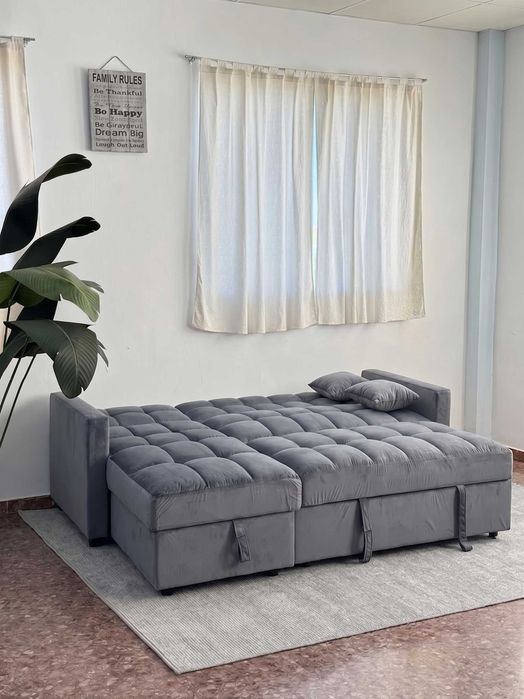 Sofá cama cinza com baú SÓ 437€ - entrega gratuita