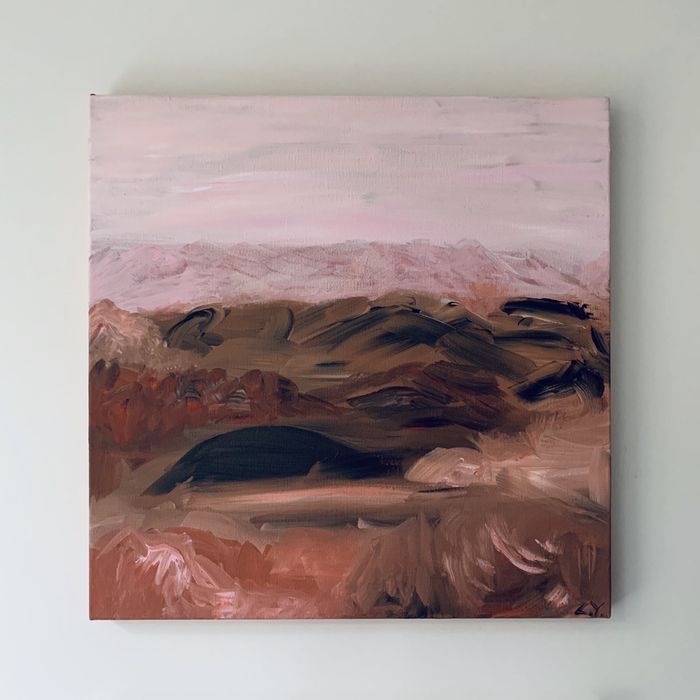 Картина абстракция «Розовая планета», живопись, интерьер, холст, декор