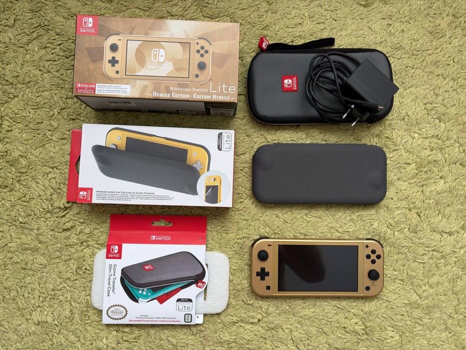 Nintendo Switch Lite Hyrule Edition в ідеалі (+ встановлені ігри, 512 Gb картка памʼяті, 2 чохли)