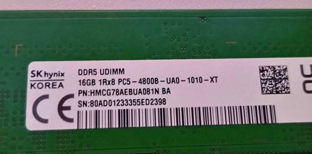 Hynix 16GB DDR5 do PC 4800 MT/s