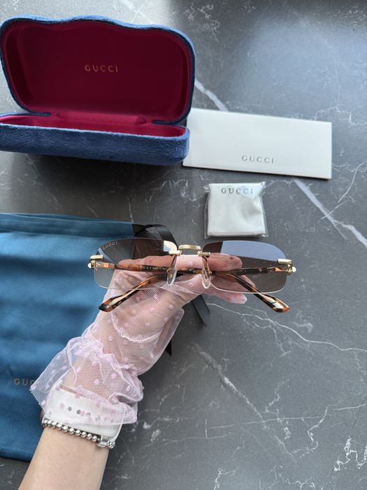 Унісекс окуляри Gucci коричнева лінза