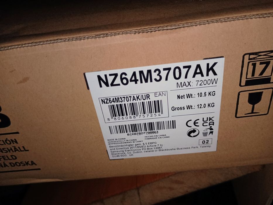 Samsung Samsung NZ64M3707AK na części płyta indukcyjna uszkodzona