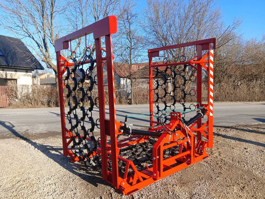 Włóka łąkowo-polowa hydrauliczna-2 siłowniki, ślizgi 5/6 METAL-TECHNIK