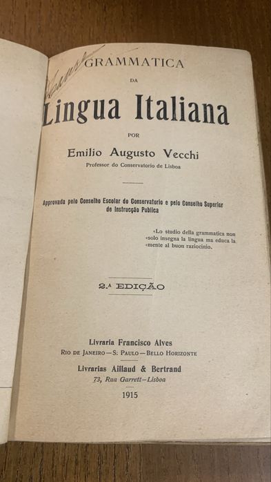 Gramática da lingua italiana