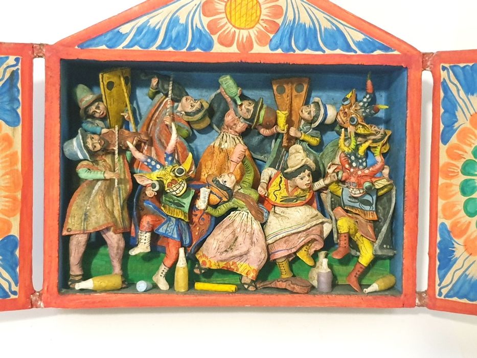 Fantastic Rare Peruvian Altarpiece, 20th Century