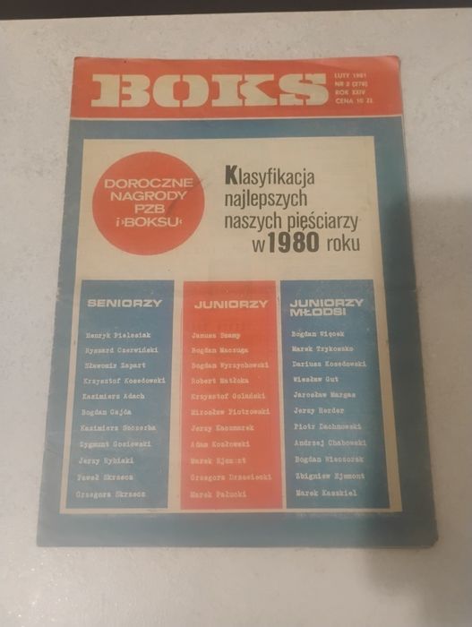 Gazetka sportowa miesięcznik Boks PRL 1981r.