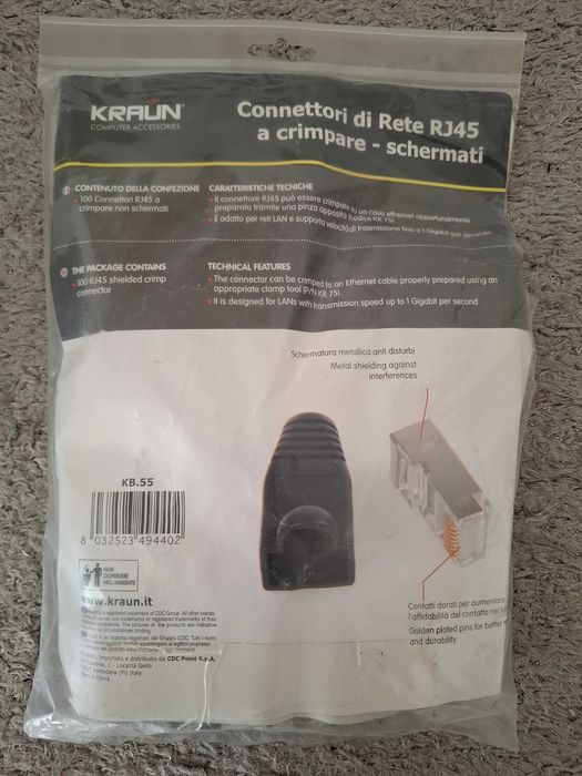 Conectores RJ45 blindados Kraun