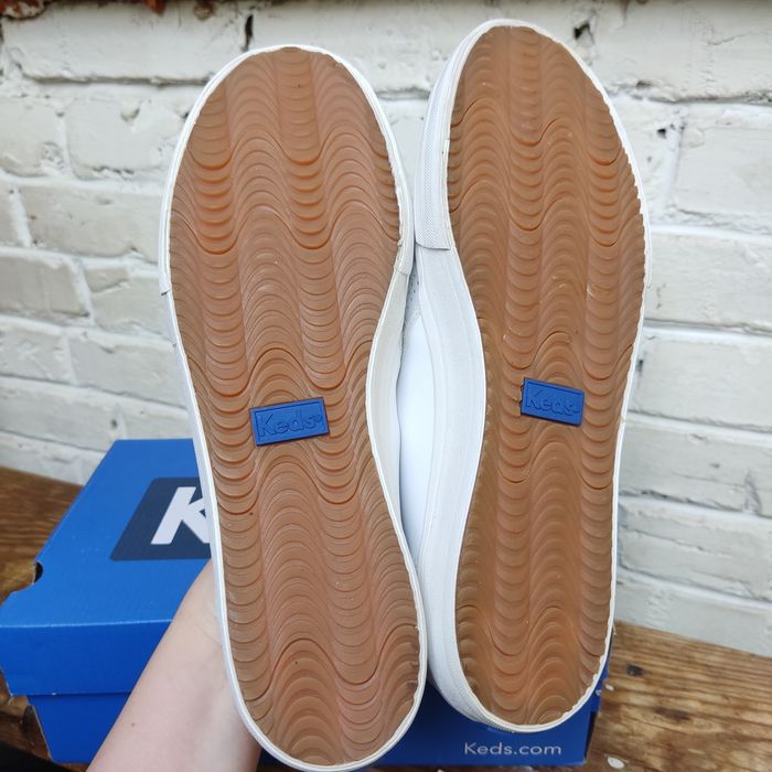 Keds сліпони білі натуральна шкіра з перфорацією