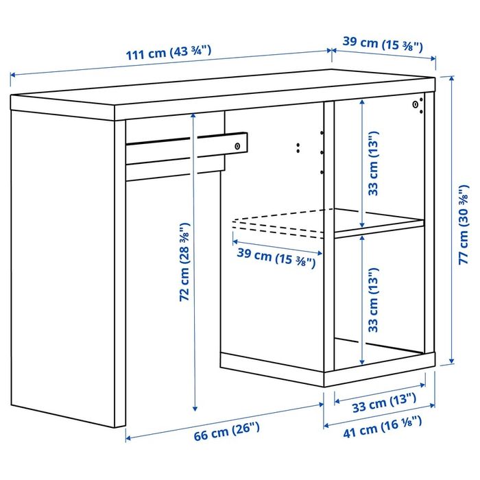 Conjunto Secretária KALLAX + Cadeira SMÄLLEN (IKEA) – Como Novo!