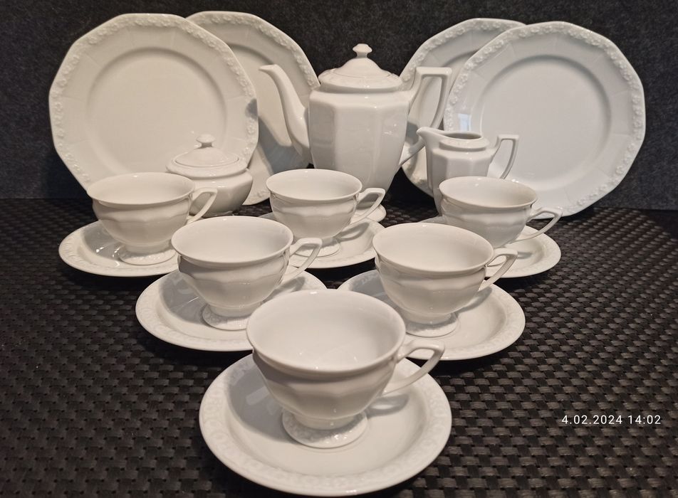 Porcelana Rosenthal Biała Maria Serwis 6 os Mokka  Stan Idealny