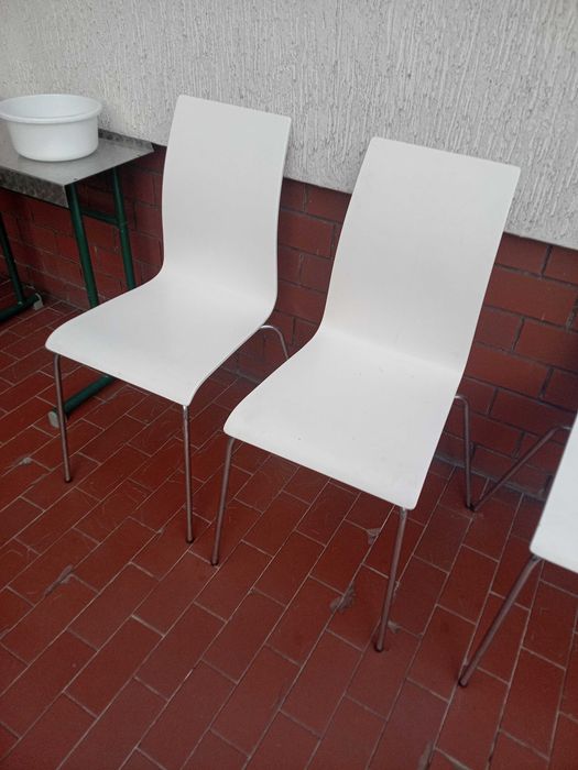 krzesła do kuchni 4 sztuki białe