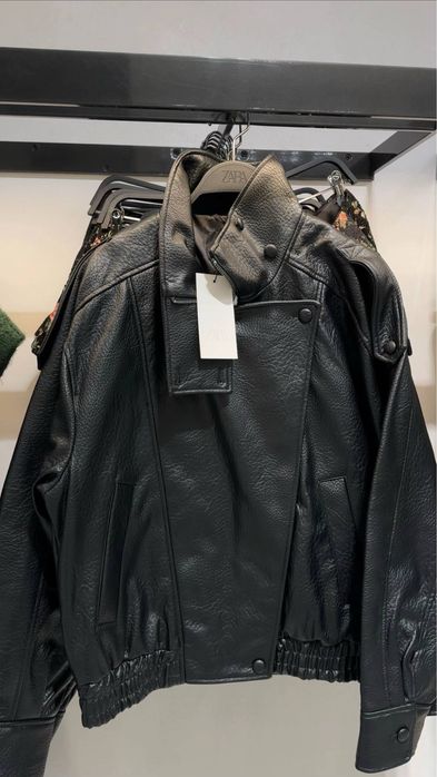 Куртка  Zara з ефектом шкіри в стилі ysl