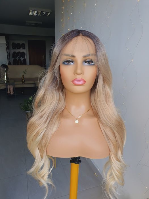 Peruka Sabina premium mix blond 3D ombre fale miana przedziałka