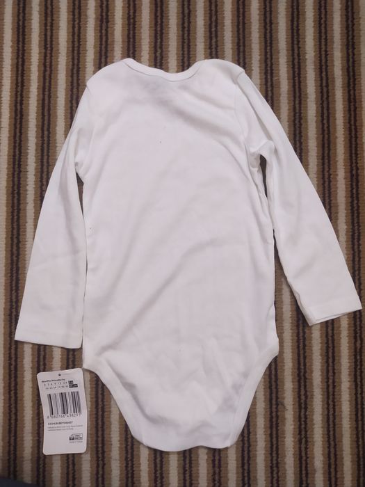 Body z długim rękawem białe gładkie bawełniane Hello Baby
