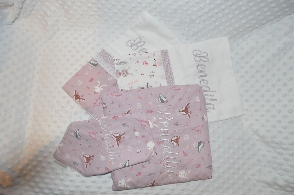 Mantinha, fralda e fita chucha para bebé