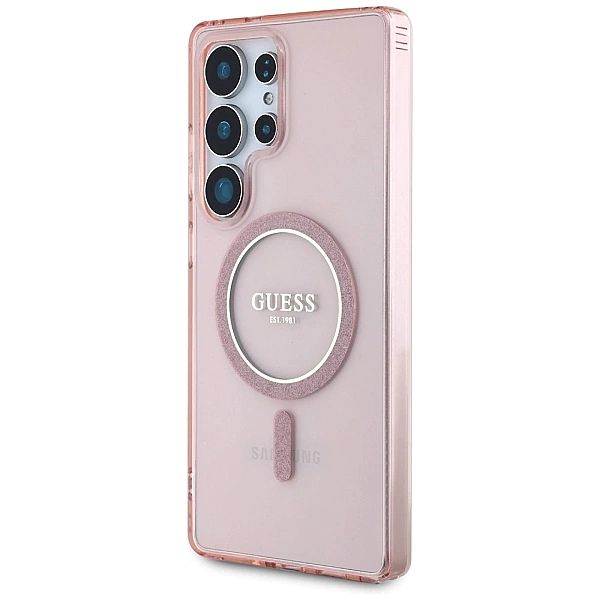 Etui Guess Glitter Circle Classic Logo MagSafe do Samsung Galaxy S25 U
