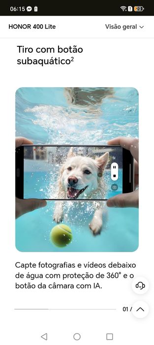 Honor 400 novo 16gb/256 rom/a prova de água/factura e garantia