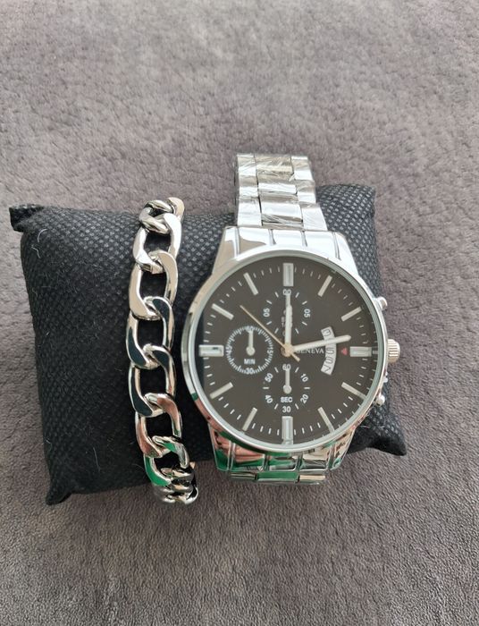 Conjunto de relógio e pulseira homem Novo