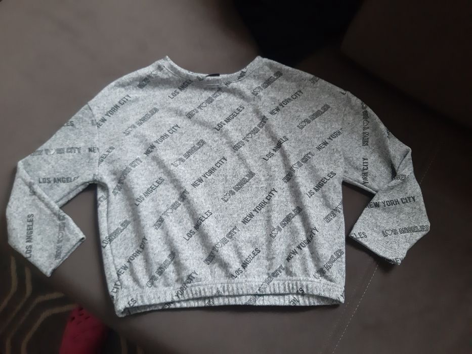 Bluzka bluzeczka szara 128cm, krótka