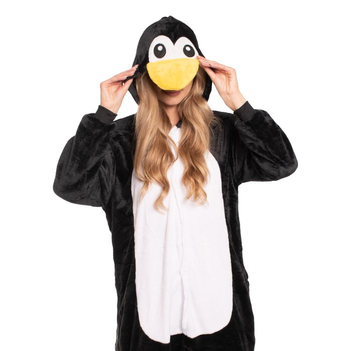 Piżama Damska Kombinezon Kigurumi Onesie Pingwin Czarny 155-165 cm M