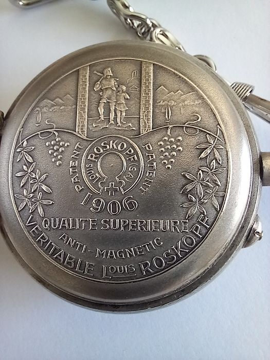 Raridade. Relógio de bolso Louis Roskoph sa Patent. Excelente + .