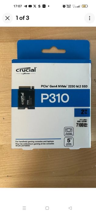 Ssd накопичувач crucial p310 2tb (CT2000P310SSD2) m. 2 pcie gen4 nvme 2230