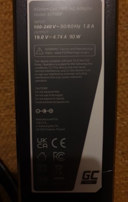 Transformador para portátil 90w