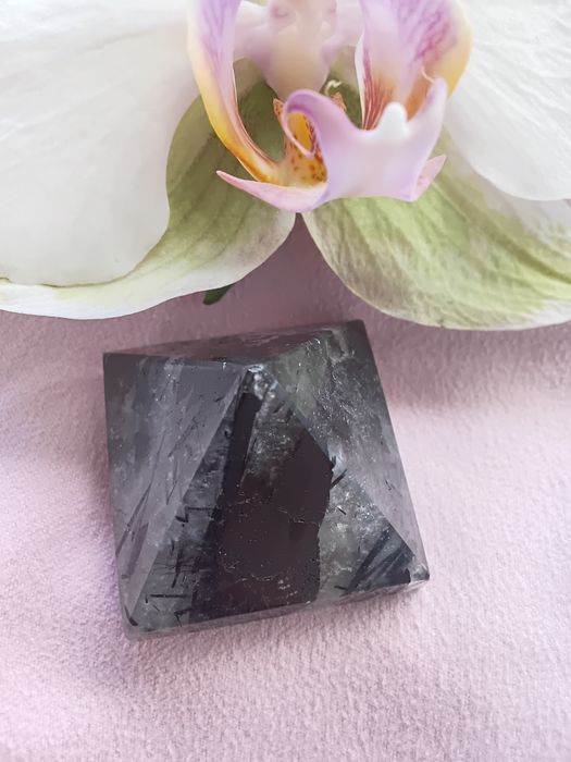 Piramide Energia Ornanite Quartzo Turmalina preta natural Reiki