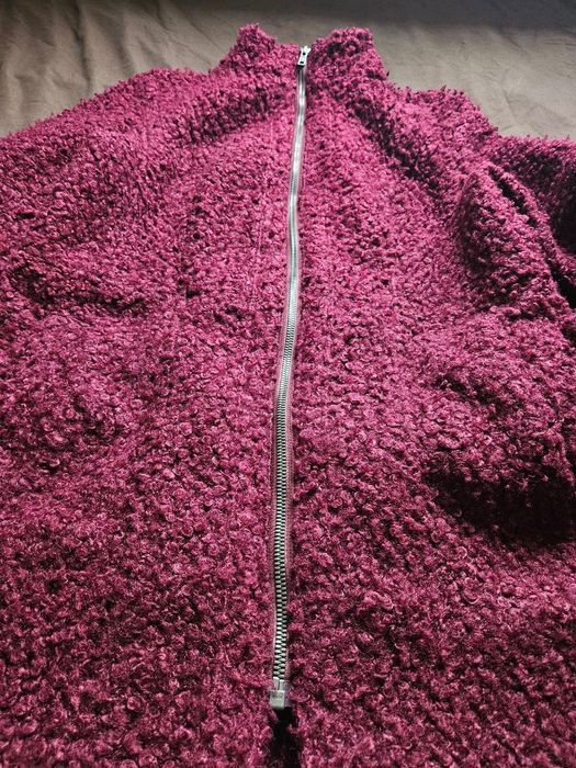 Ciepła bordowa bluza kurtka miś baranek Esmara M 38 teddy dłuższa