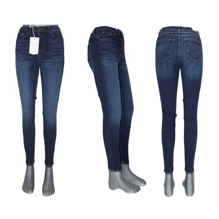 Damskie jeansy Cross Judy - ciemne rurki 7/8 wysoki stan nowe W28/L32