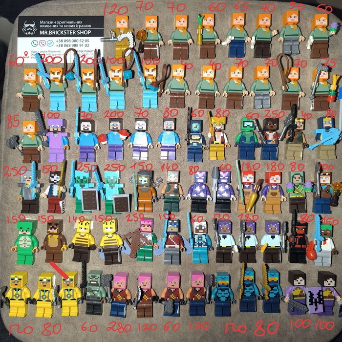 Лего фігурки фигурки Майнкрафт lego Minecraft полибег крипер стив