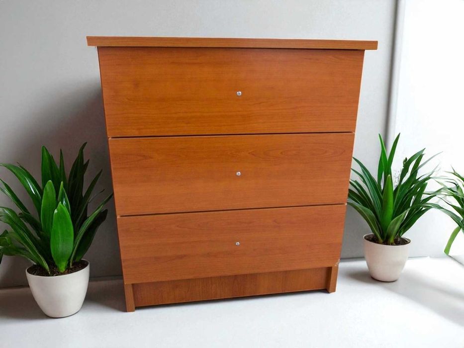 Mesa de Cabeceira com 3 Gavetas em Cerejeira – Com Defeito