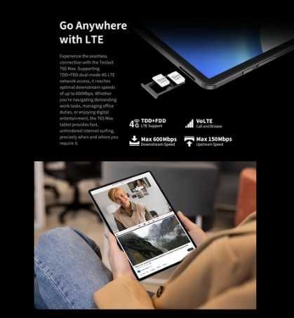 Планшет Teclast T65 Max 13'' G99 60Hz 8/256, LTE, 10000mA, 18watt