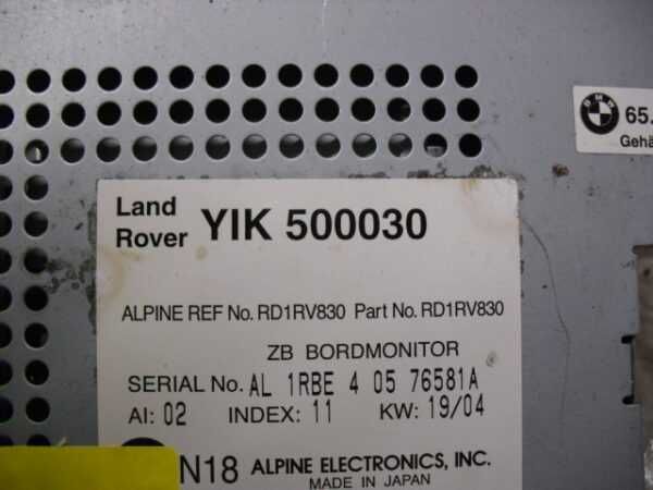 Range Rover L322 Ecran display tablier