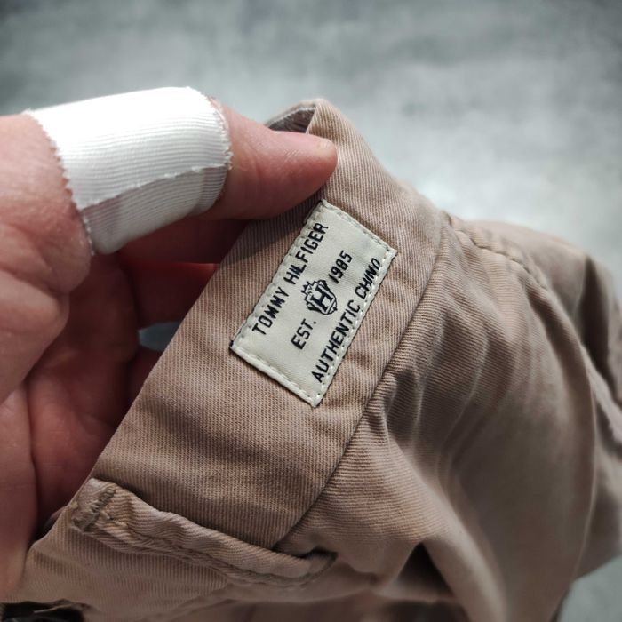 MĘSKIE Eleganckie Smart Casuals Beżowe Spodnie Chino Tommy Hilfiger