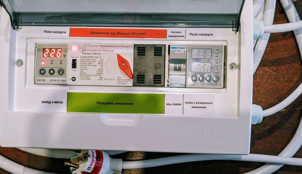 Щит АВР автоматичного вводу підключення EcoFlow, Bluetti, інверторів..