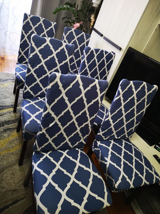 Pokrowce na krzesła bardzo rozciagliwe 6 sztuk