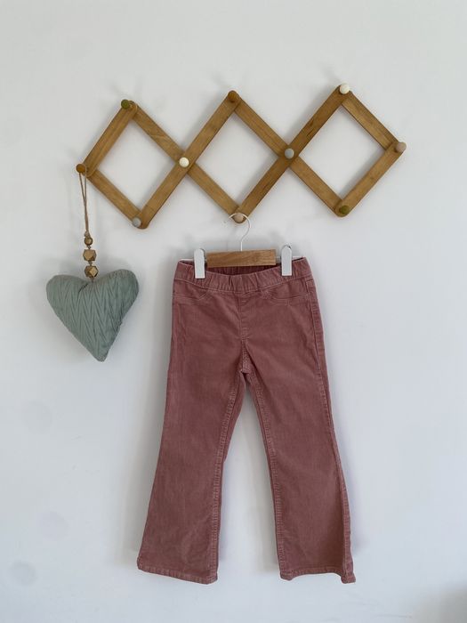 Spodnie h&m 110 pudrowy róż rozszerzana nogawka