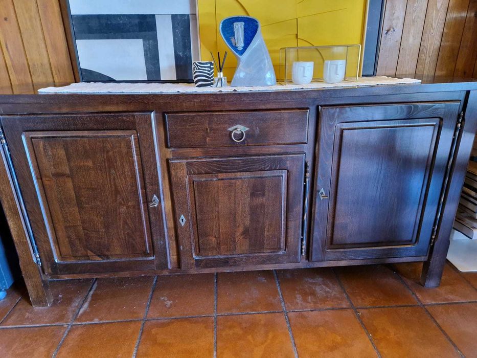 Conjunto de mobiliário de sala rústico