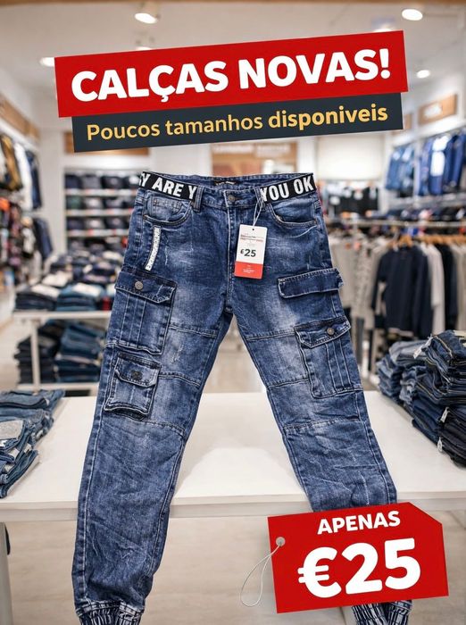 calças de ganga homem