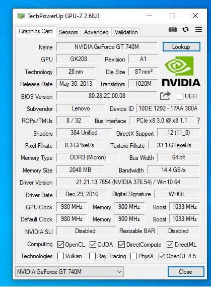 Lenovo ideapad z510/i5-4200M 2.5Ggz/Gt740m 2GB/16 Ram/SSD 512.
