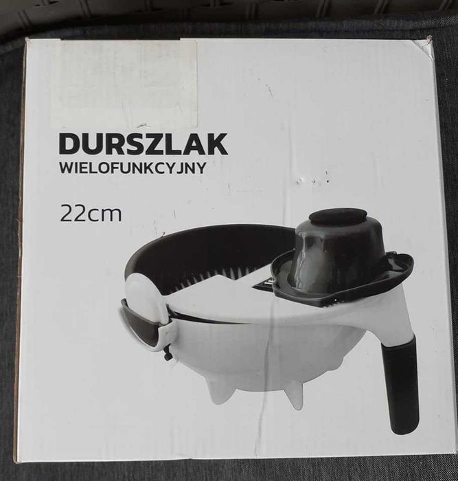 Nowy Durszlak wielofunkcyjny 22cm 8 czesci skrobaczka misa obrotowa