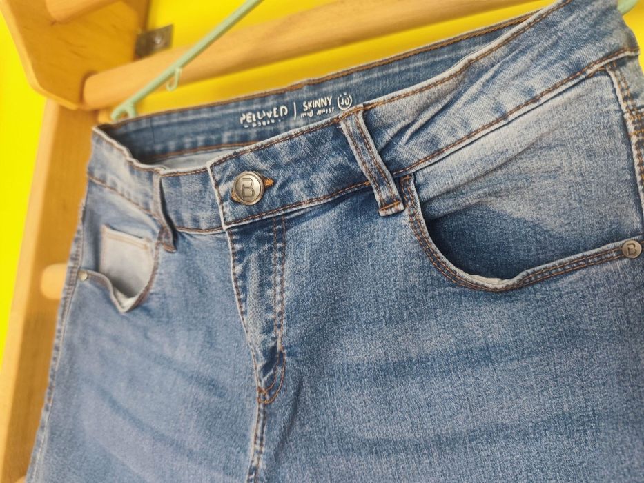 Jeansy damskie skinny mid waist  40