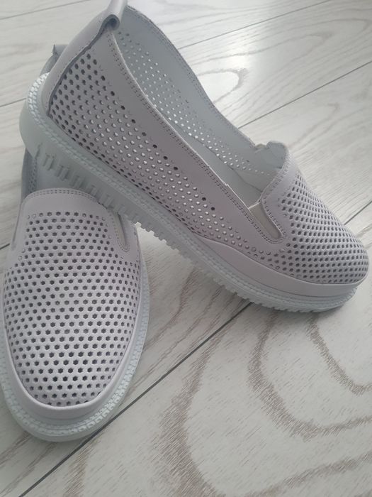 Шкіряні літні макасіни шкіряні перфоровані. Розмір  41