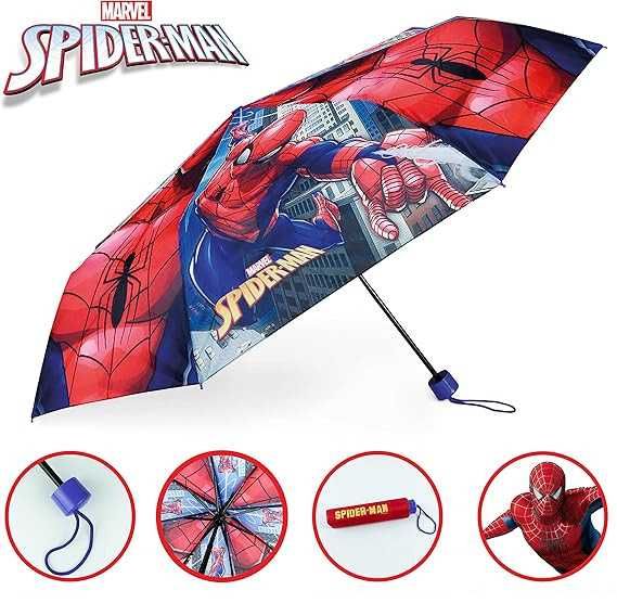 BONNYCO Parasol Dziecięcy Spiderman Składany Antywiatrowy 23 cm
