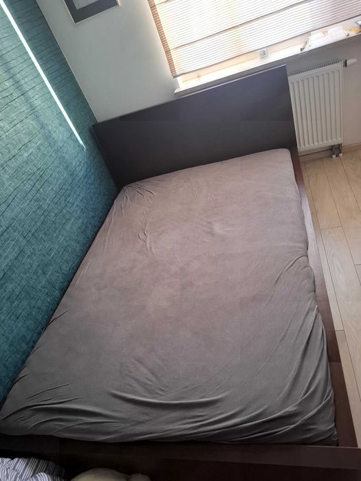 Łóżko ramowe małżeńskie drewniane