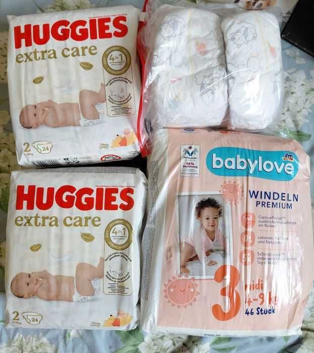 Підгузки Підгузки huggies 2, 
Babylove 3