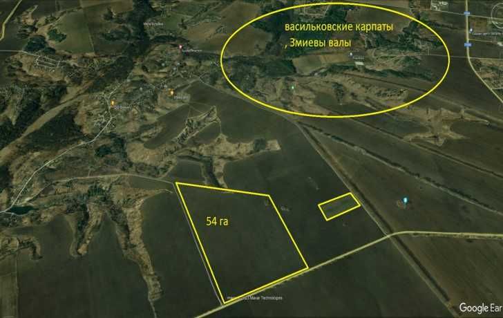 54 га, В.Бугаївка, Обухівського р-ну, під садівництво.